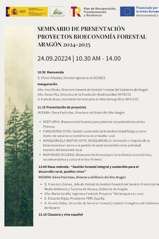 Presentación proyectos Bioeconomía forestal en Aragón 2024-2025